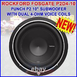 New Rockford Fosgate Punch P2d4-10 600 Watt 10 Dual 4 Ohm Subwoofer 10 Inch Sub