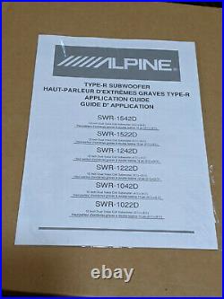 New Sealed ALPINE SWR-1242D Type R 12 Inch Subwoofer Dual 4 Ohm Voice Coils