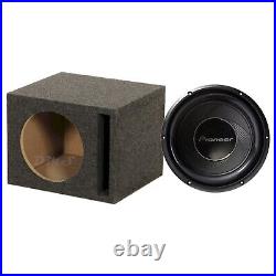 Pioneer TS-A25S4 Single 10 Inch 1200W 4 Ohm Ported Car Subwoofer Box Package