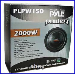 Pyle PLPW15D 15 2000W 4-Ohm Car Subwoofer Pair & QBASS15 Dual Ported Enclosure