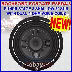 Rockford Fosgate P3sd4-8 8 Dual 4-ohm Punch Shallow Slim Mount Car Subwoofer