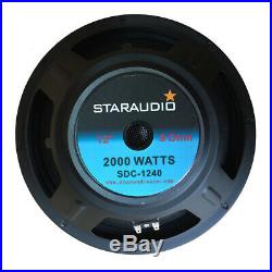 STARAUDIO 12 Inch 2000W 8 Ohm Subwoofer Replacement DJ PA Audio Home Woofer Bass